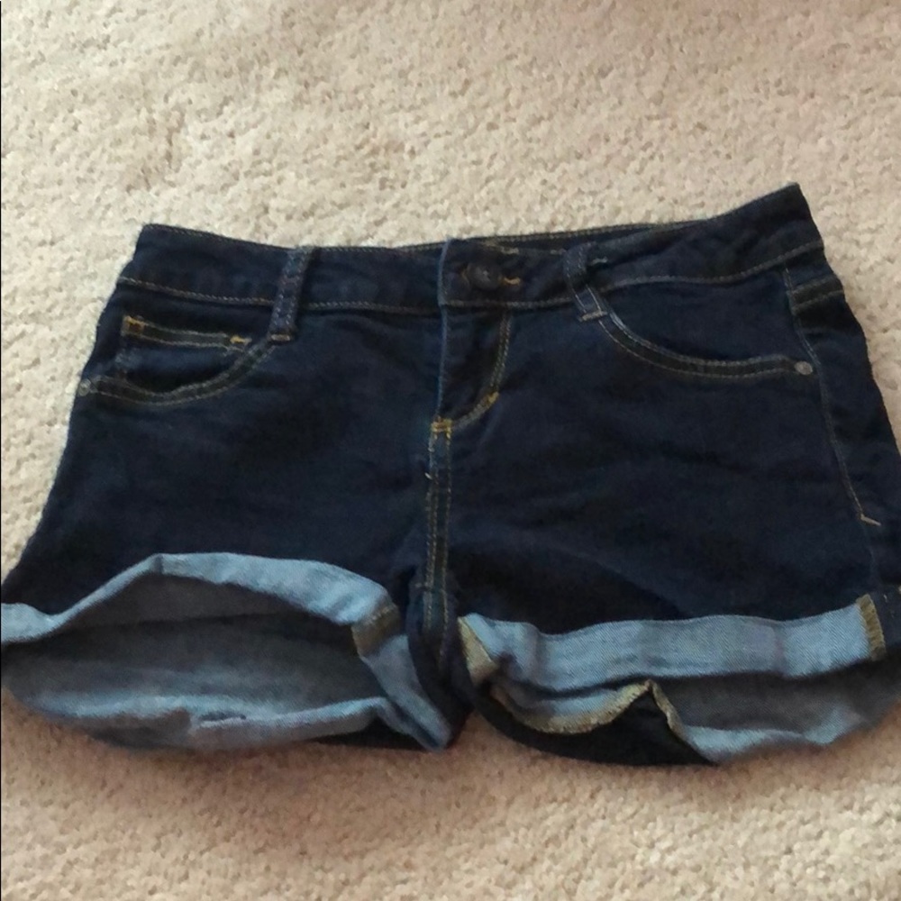 Dark wash jean shorts